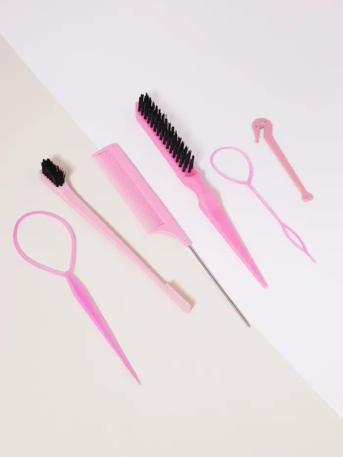 Ensemble de Peignes de Coiffure, Brosse à Queue Jolie tue, Outil de Tissage, Anneau, Coupe-artificie