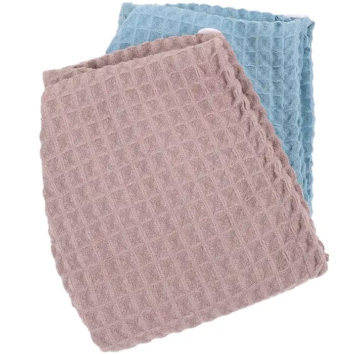 Serviette de séchage de cheveux, 2 pièces, pour cheveux mouillés, Turban en coton absorbant à séchag