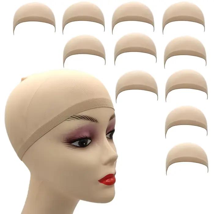 Filet de perruque pour tissage de cheveux, 2 pièces, noir/marron/peau/Beige, bonnet de perruque en m