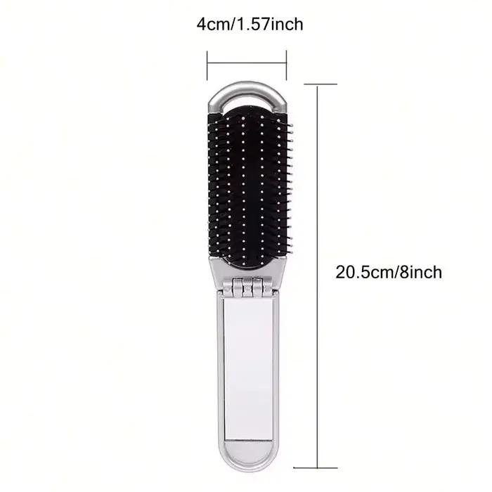 Mini brosse à cheveux pliante 2 en 1, peigne de Massage de la tête, antistatique, Portable, miroir,