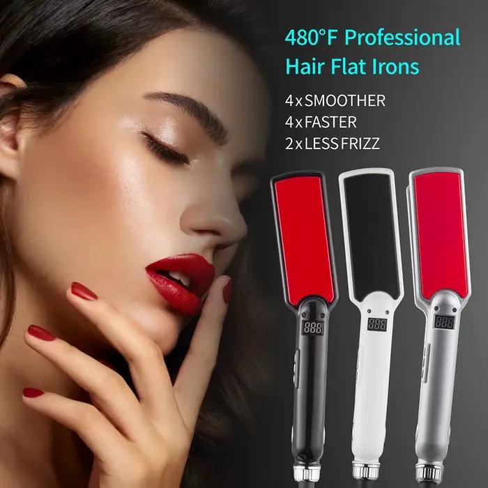 MCH-Fer pio en Titane 480F Haute Température 2 en 1, Lisseur de Cheveux, Bigoudi Professionnel, Plaq