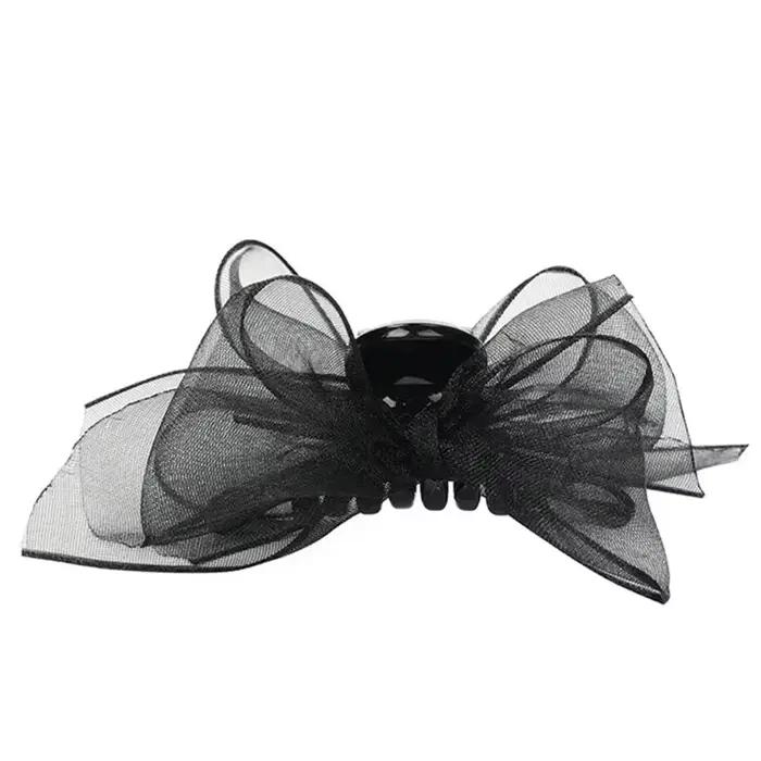 Pince à cheveux en maille avec nœud papillon noir mat, 2 pièces, petite épingle à cheveux pour fille