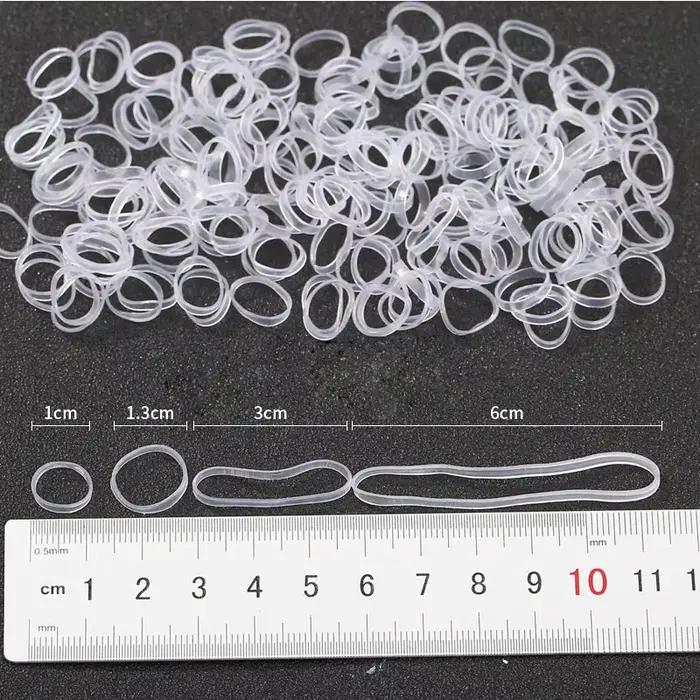 Bande de caoutchouc en Silicone transparente à haute élasticité, Mini élastiques pour cheveux transp