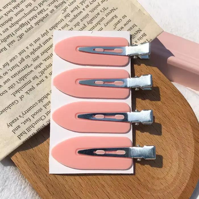 Pinces à cheveux sans couture, 4 pièces/ensemble, Barrette à frange latérale, maquillage, lavage du