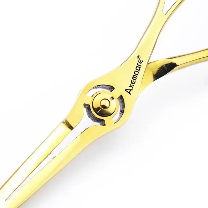 Ciseaux de coiffure professionnels 6 pouces, ensemble de ciseaux de coiffeur dorés, outils de coupe