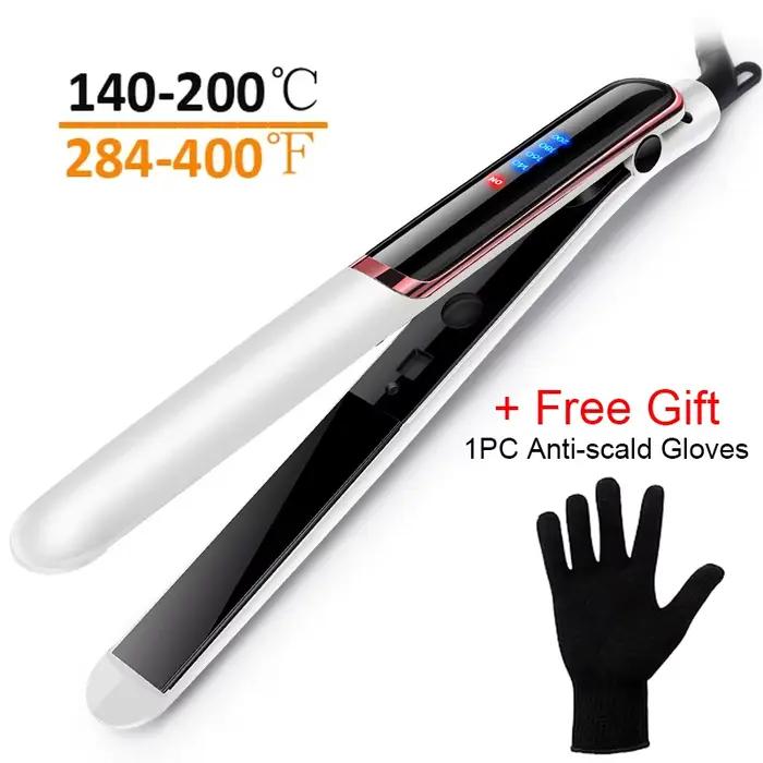 Lisseur de cheveux professionnel bigoudi attelle électrique fer plat Ion négatif droit fer à friser