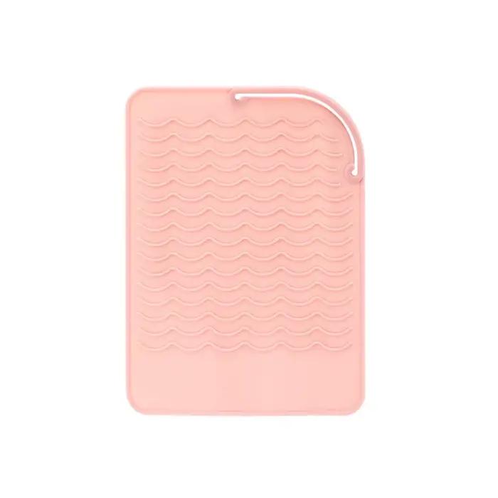 Tapis en silicone pour fer plat et étui de voyage pour outils de cheveux – Tapis résistant à la chal