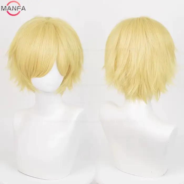 Perruque de Cosplay synthétique courte et lisse de 30cm, cheveux synthétiques résistants à la chaleu