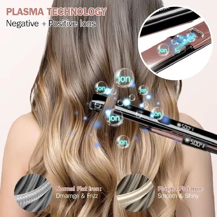 Lisseur de cheveux 500F, traitement professionnel à haute température de la kératine, fer plat pour