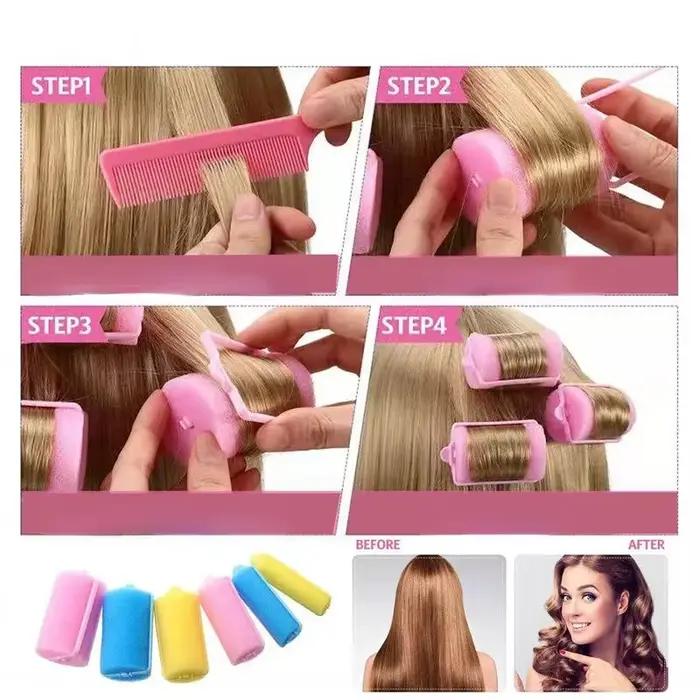6-14 pièces éponge douce mousse coussin bigoudis bigoudis Salon de coiffure barbier bricolage boucle