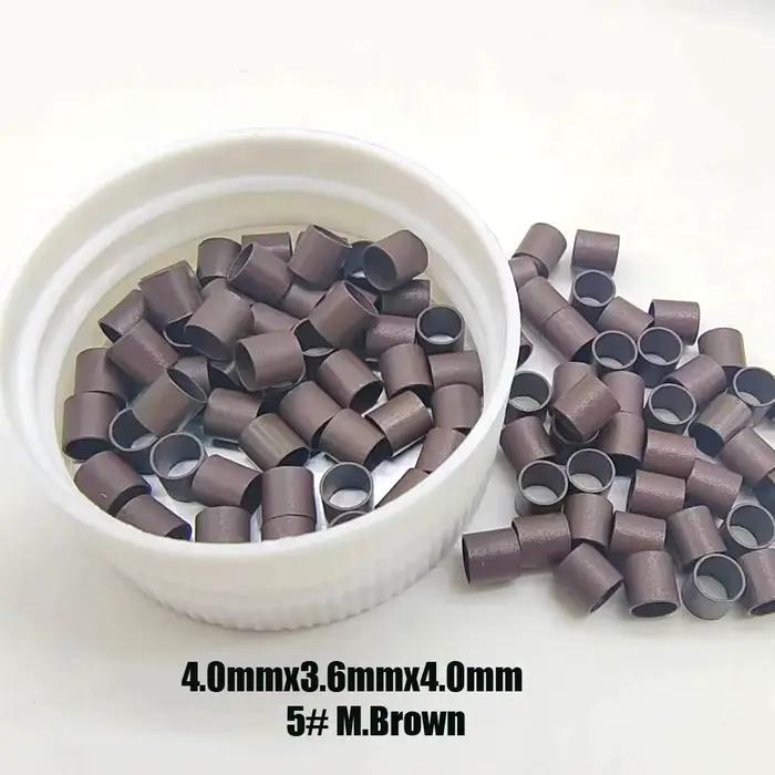 Micro-anneaux 1000 pièces, micro-tubes en cuivre 4,0x3,6x4,0mm, anneaux pour extensions capillaires,