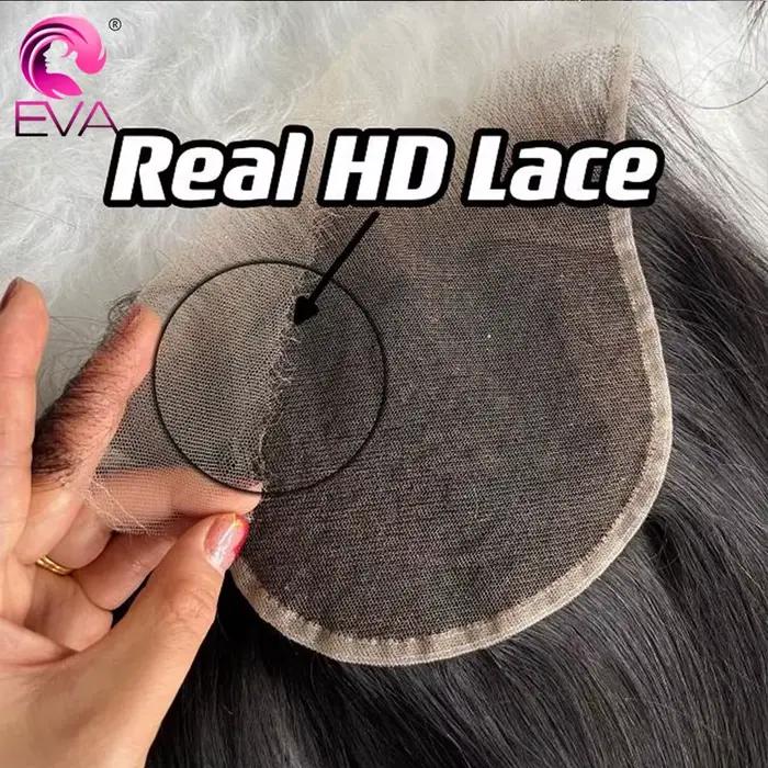 Perruque Lace Closure Body Wave Invisible HD-brûleur, Cheveux Vierges Lisses, Pre-Plucked, Petits Nm