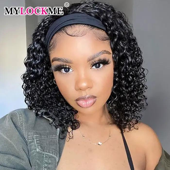 MYLOCKcloser-Perruque de cheveux humains bouclés crépus pour femme, perruques de bande de sauna, per