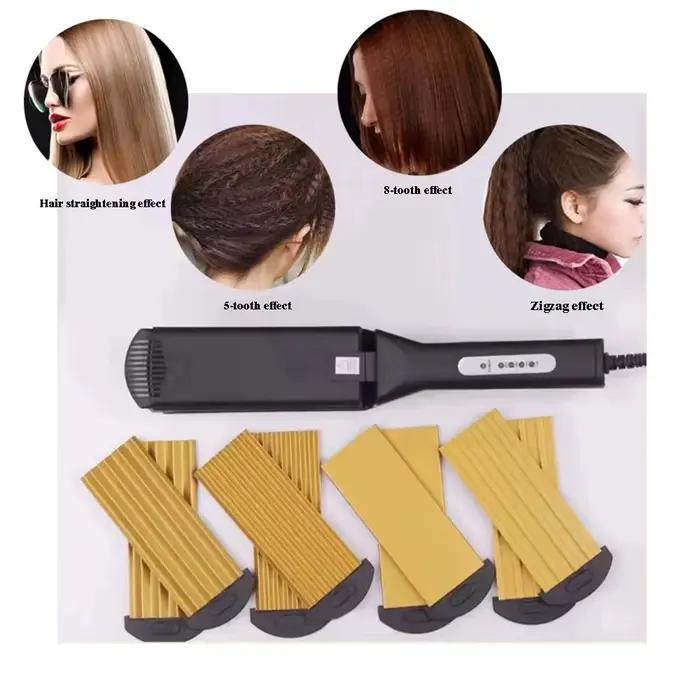 Fer à friser électrique professionnel en céramique à plaques larges ondulées pour des boucles et des