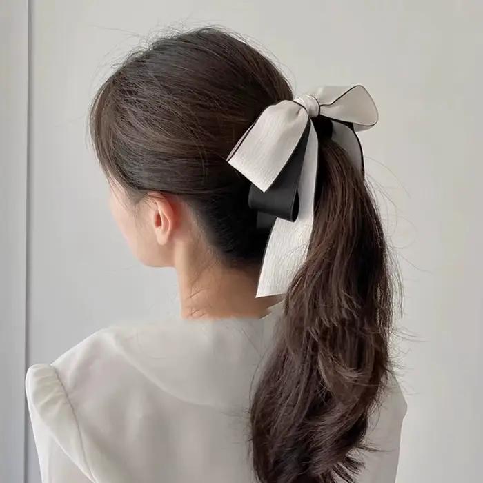 Lystrfac nouveau nœud Hairgrps cheveux griffe arc pinces à cheveux pour femmes filles arrière tête é