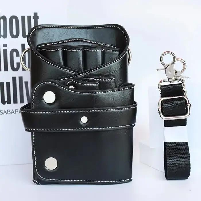 Sac à ciseaux de coiffure, Kit de barbier unisexe en cuir pour Salon de coiffure, ciseaux, étui pour