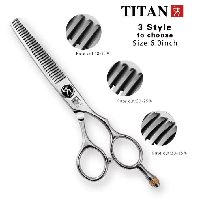 Titan-Ciseaux à cheveux professionnels, 5.5 ", 6.0", ciseaux de barbier, ciseaux à effiler