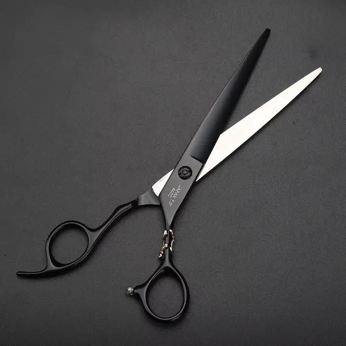 Ciseaux de coiffure XUANTENG de 7 pouces, noirs, avec système à roulement, ciseaux de barbier