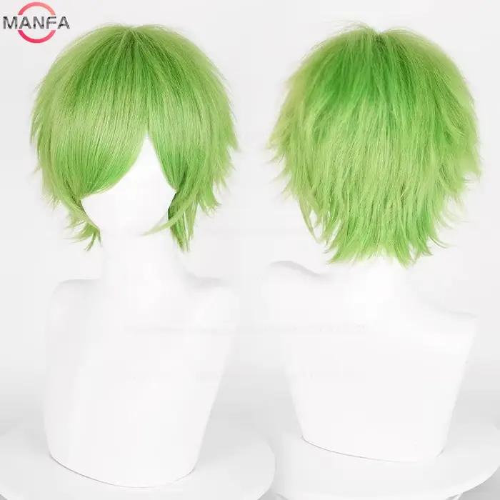 Perruque de Cosplay synthétique courte et lisse de 30cm, cheveux synthétiques résistants à la chaleu