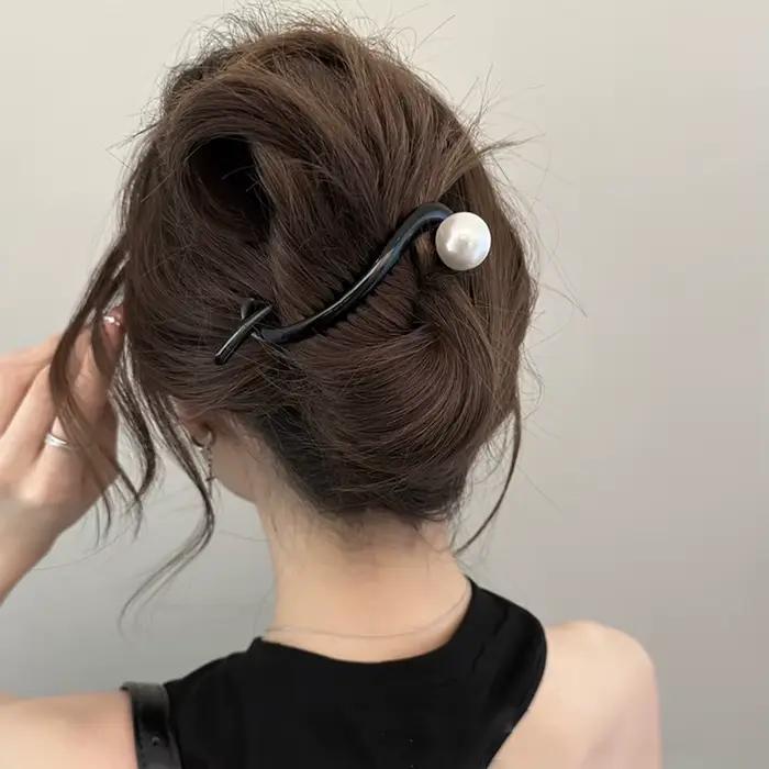 AWAYTR rétro S forme queue de cheval torsion pinces à cheveux nouvelle mode multicolore torsadé évid