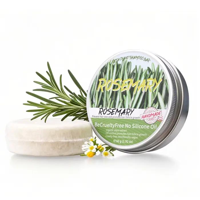 Le savon shampooing au romarin sans huile de silicone, shampoing végétal, nettoie le cuir chevelu, n