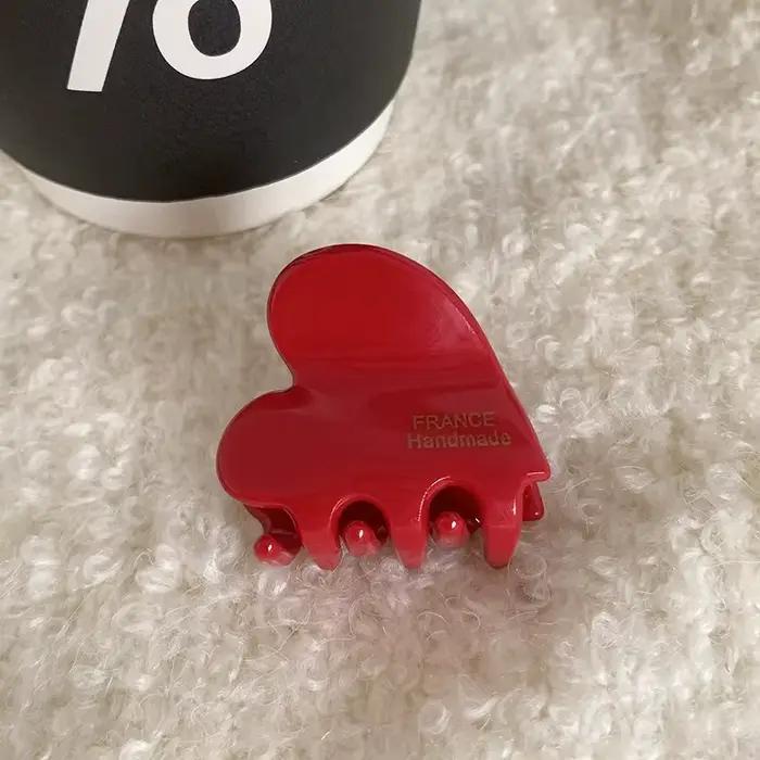 Nouveau 3.5cm petite griffe de cheveux acétate cheveux crabes pour filles mignon en forme de coeur p