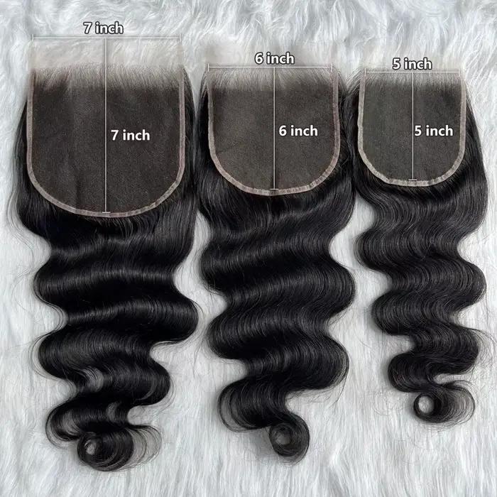 Perruque Lace Closure Body Wave Invisible HD-brûleur, Cheveux Vierges Lisses, Pre-Plucked, Petits Nm