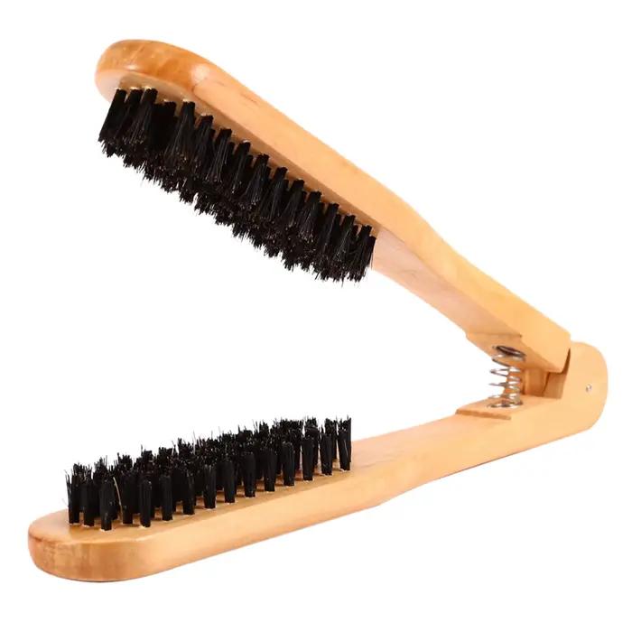 Lisseur de cheveux professionnel, poils lisses, Double brosse, peigne en forme de V, Clip ne fait pa