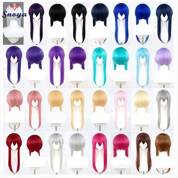 Snoya 60 cm synthétique multicolore longues favoris style courte cosplay perruque fibre résistante à