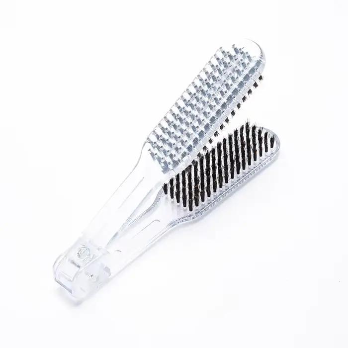 Brosse et peigne antistatiques à double face pour cheveux épais et rugueux, lisseur de salon, adapté