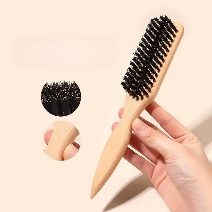 Brosse à cheveux en poils de sanglier pour chignon élégant en queue de cheval et lissage