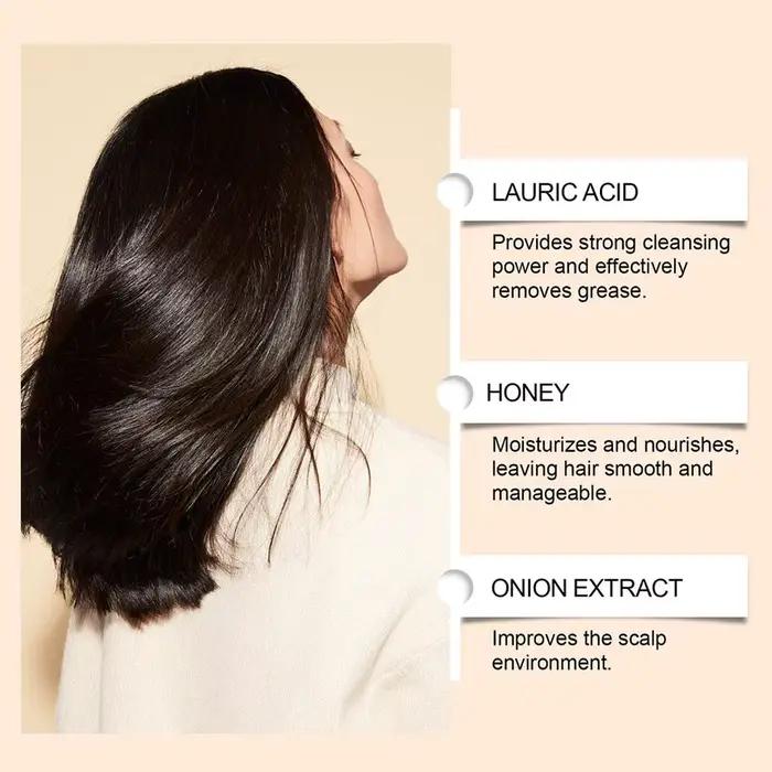 Shampooing Solide Naturel Oignon et Kaki Soin Capillaire Anti-Pelliculaire Contrôle du Sébum Réparation des Pointes Fourchues Cheveux Secs et Frisés Nourrit le Cuir Chevelu