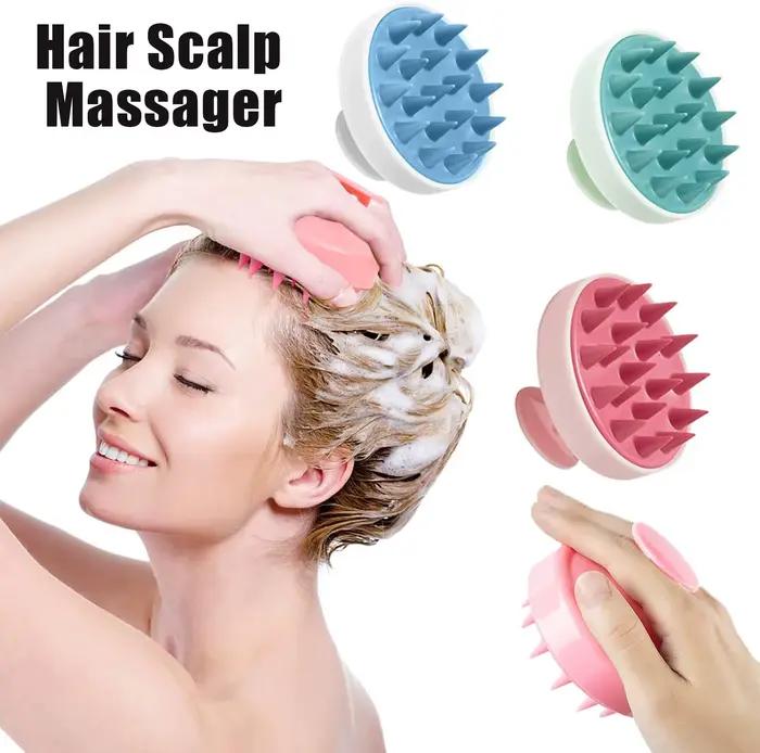 Brosse de Massage du cuir chevelu en silicone souple