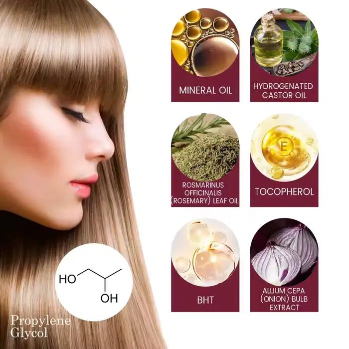 Huile capillaire à l'oignon rouge – Essence hydratante et nourrissante pour les cheveux