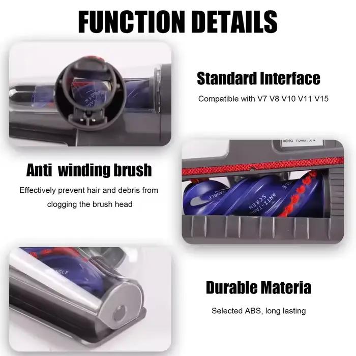 Mini tête de brosse motorisée Anti-emmêlement