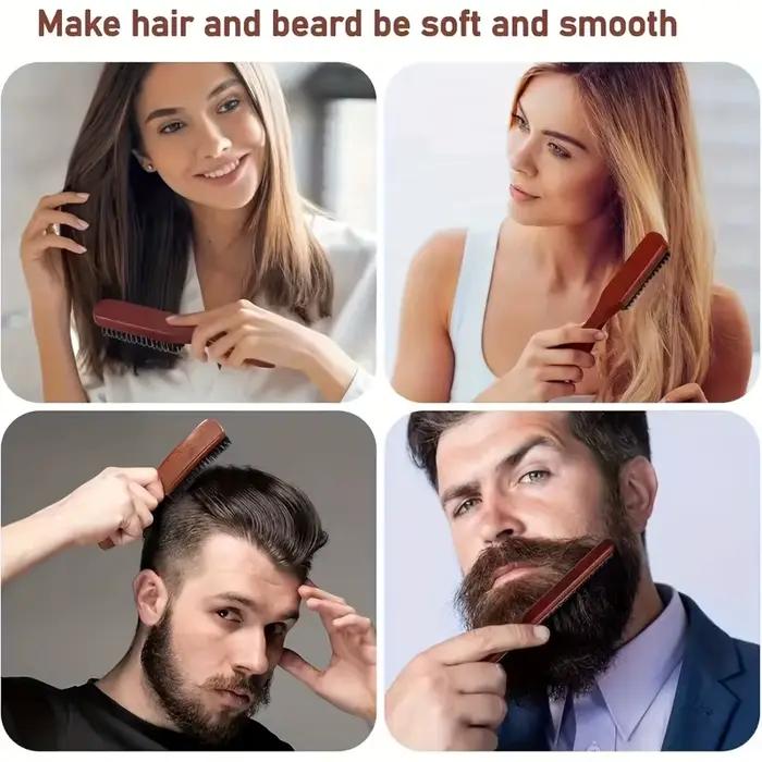 WANMEI 1/2 pièces brosse à cheveux Premium avec manche en bois-réduit les frisottis et la statique-ensemble de brosses