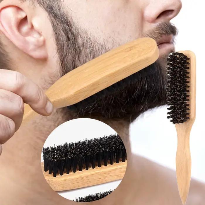 Brosse à cheveux en poils de sanglier pour chignon élégant en queue de cheval et lissage