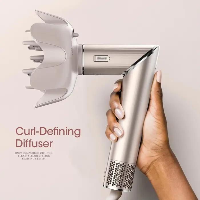 Diffuseur de lotus pointu réglable pour buse de soufflage Flexstyle-Curl Definition pour cheveux bouclés et contrôle