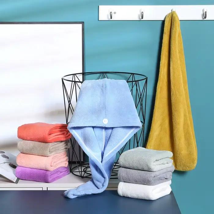 Bonnet de douche en microcarence à séchage rapide pour cheveux longs pour femmes