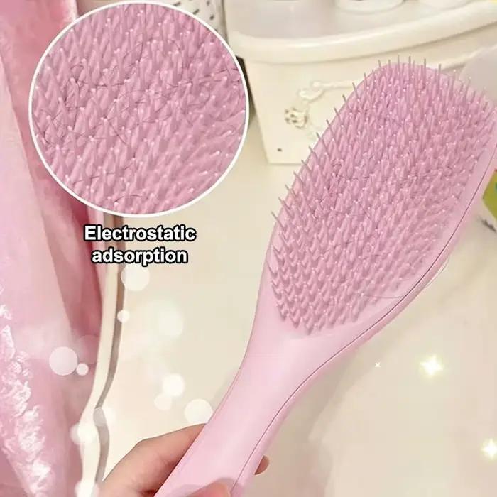 Brosse à cheveux antistatique, peigne démêlant portable pour cheveux secs et humides, peigne de massage du cuir chevelu, outil de coiffage, peigne de barbier