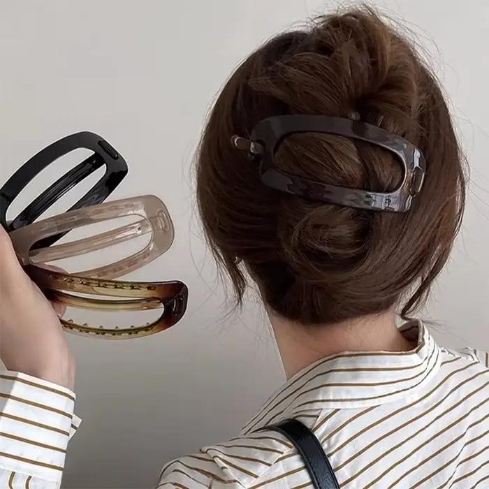Pince à cheveux ovale tendance de 12 cm pour femme