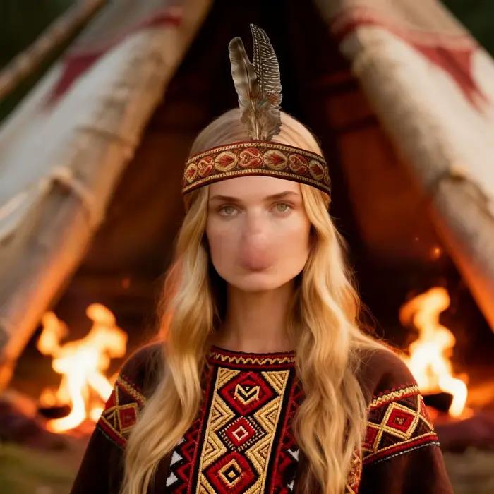 Coiffe en plumes indiennes