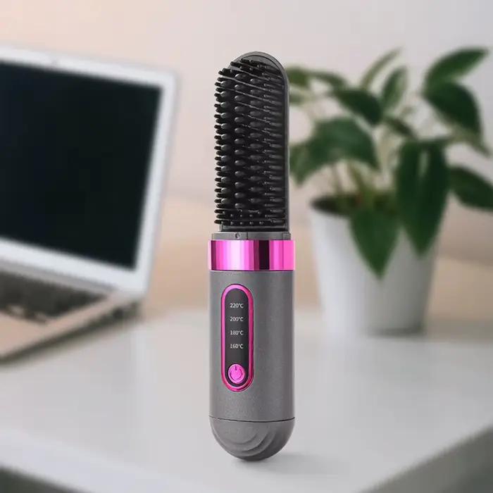 Brosse à lisser les cheveux en céramique sans fil