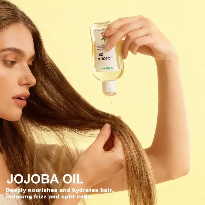 Jojoba huile pour cheveux hydratant et réparateur 100% traitement pur