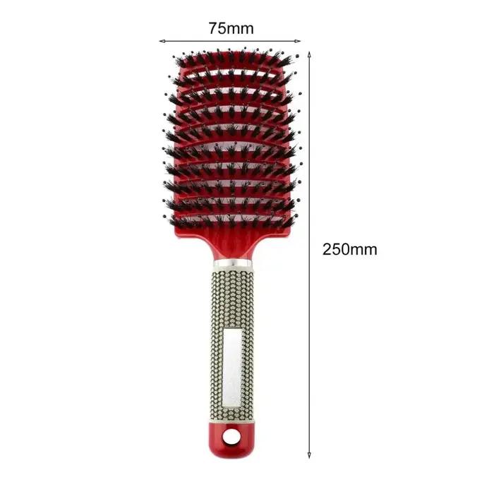 Brosse à cheveux professionnelle en poils de sanglier incurvés