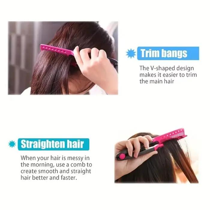 WANMEI 1/2 pièces en forme de peigne à cheveux raides en plastique démêlant