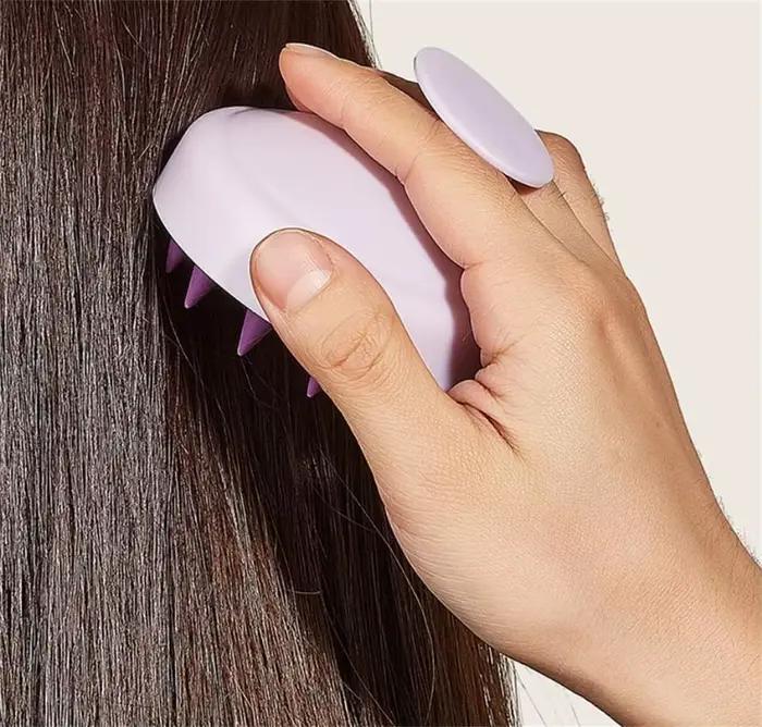 Brosse de Massage du cuir chevelu en silicone souple