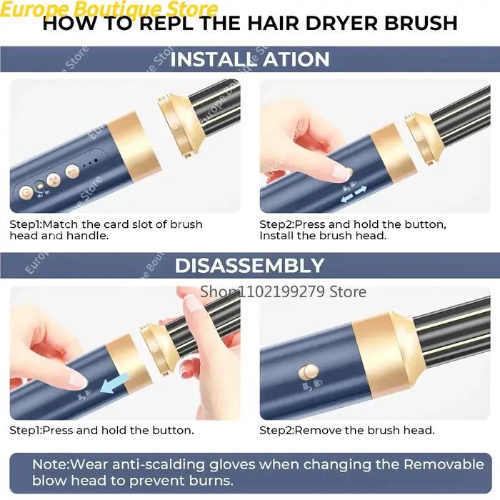 Sèche-cheveux 7 en 1, brosse sans balais