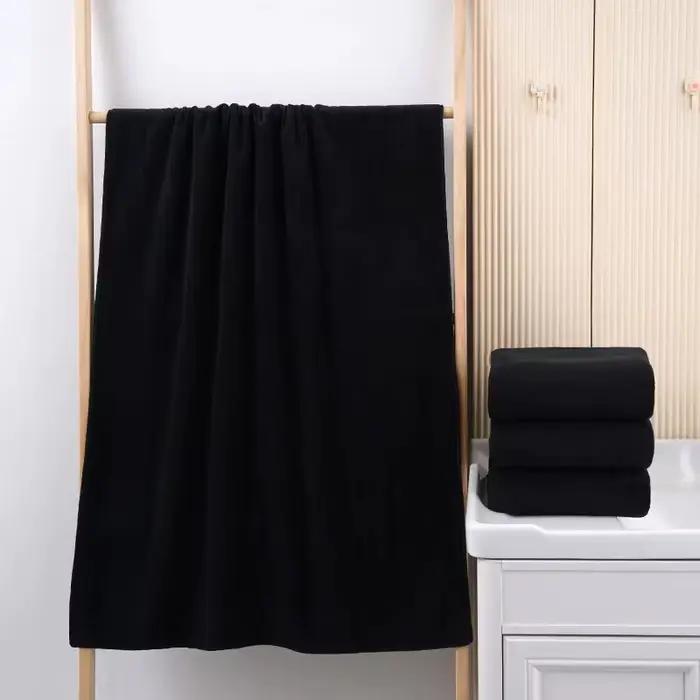 Serviette de séchage de cheveux en microfibre noire