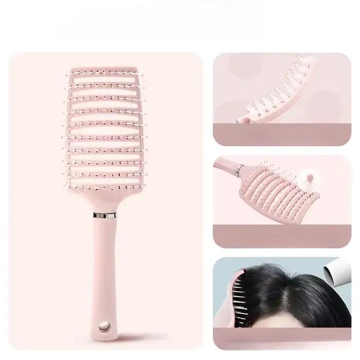 Grand peigne incurvé brosse à cheveux coussin d'air